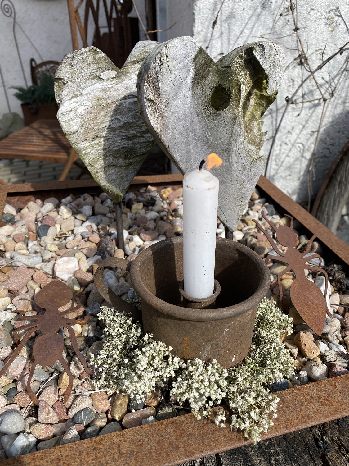 Rost Becher mit Kerzenhalter - Höhe 8 cm