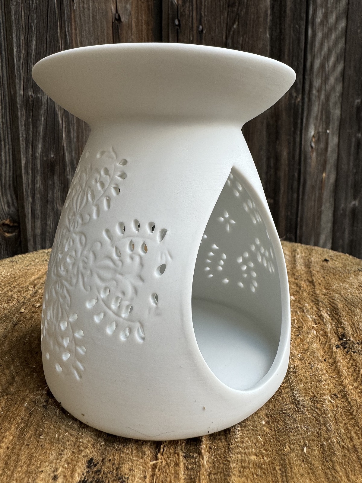 Duftstövchen Ornament Porzellan/Keramik weiß - Höhe 10,5 cm