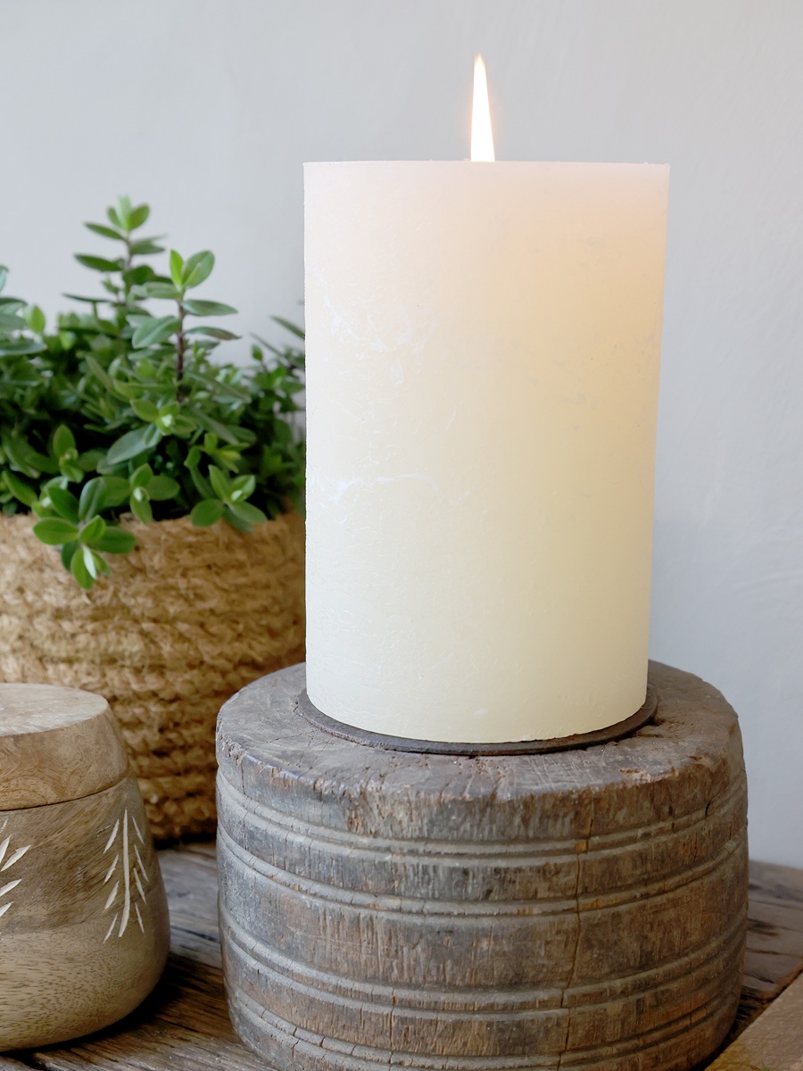Altholz Kerzenständer für Stumpenkerzen - Höhe ca. 9 cm