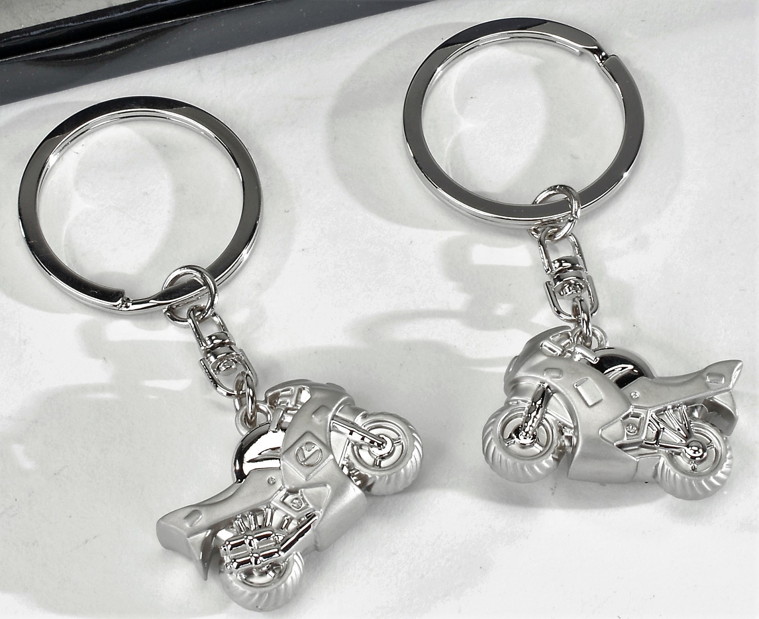 Schlüsselanhänger Motorrad Silber - 3,5 x 2,5 cm ohne Kette