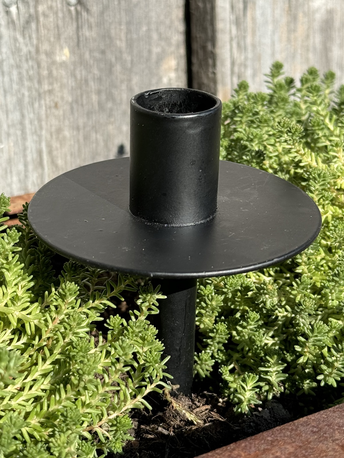 Kerzenhalter schwarz für Flaschen - Höhe 12 cm