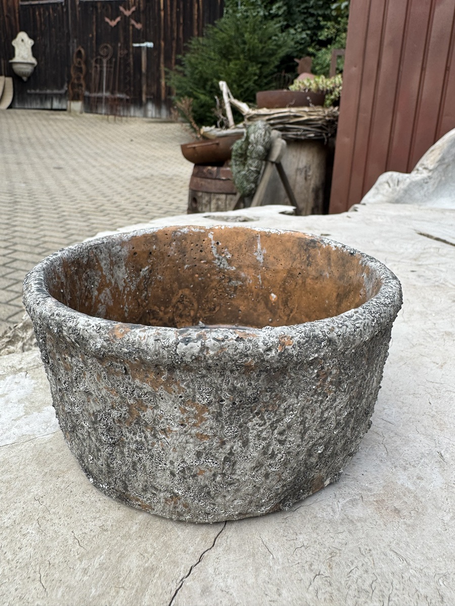 Zement Topf mit körniger Oberfläche - Durchmesser 15 cm