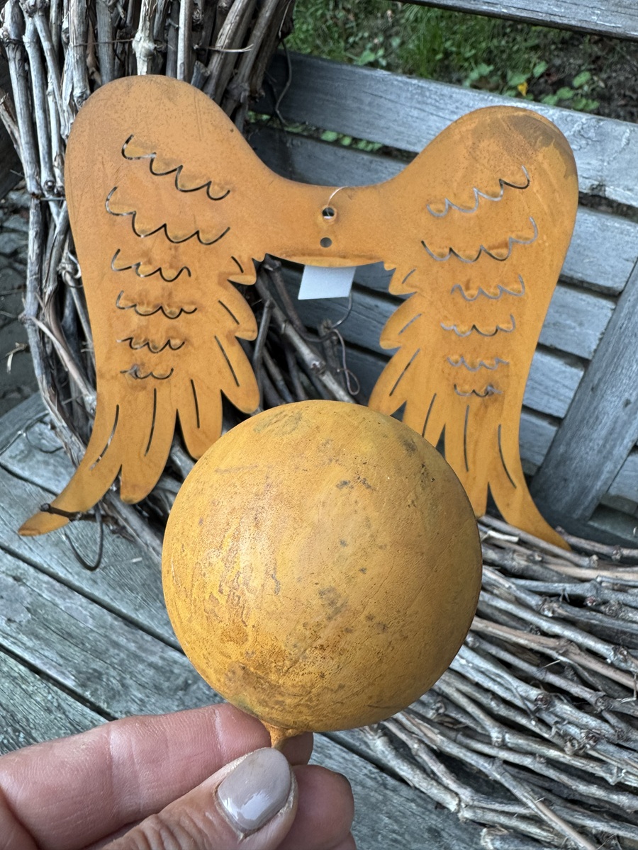 Rostoptik Bausatz für Holzengel (Flügel + Kugel) - Set Groß