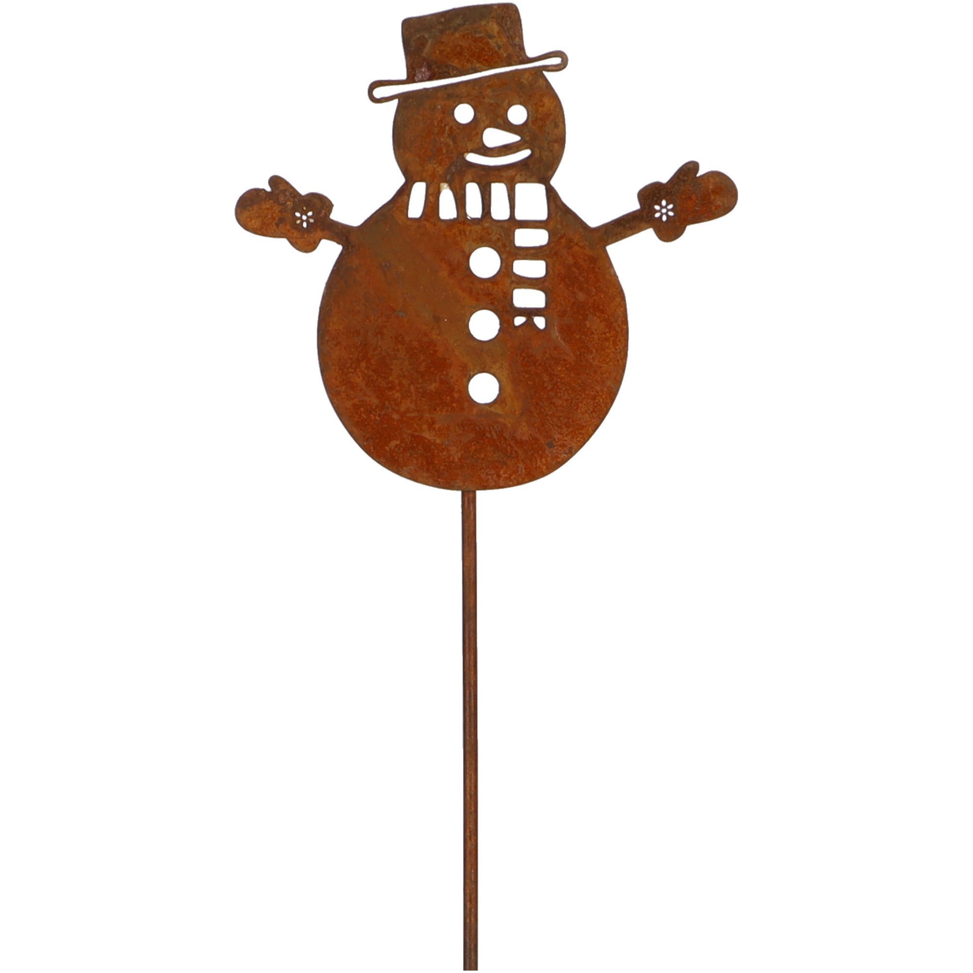 Naturrost Schneemann auf Stab - Höhe 10 cm + Stab