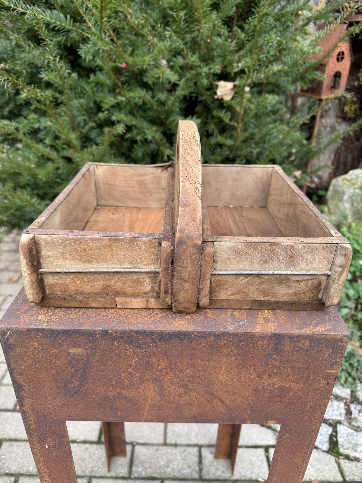 Altholz Ziegelform doppelt mit Tragehenkel - 34 x 19 cm