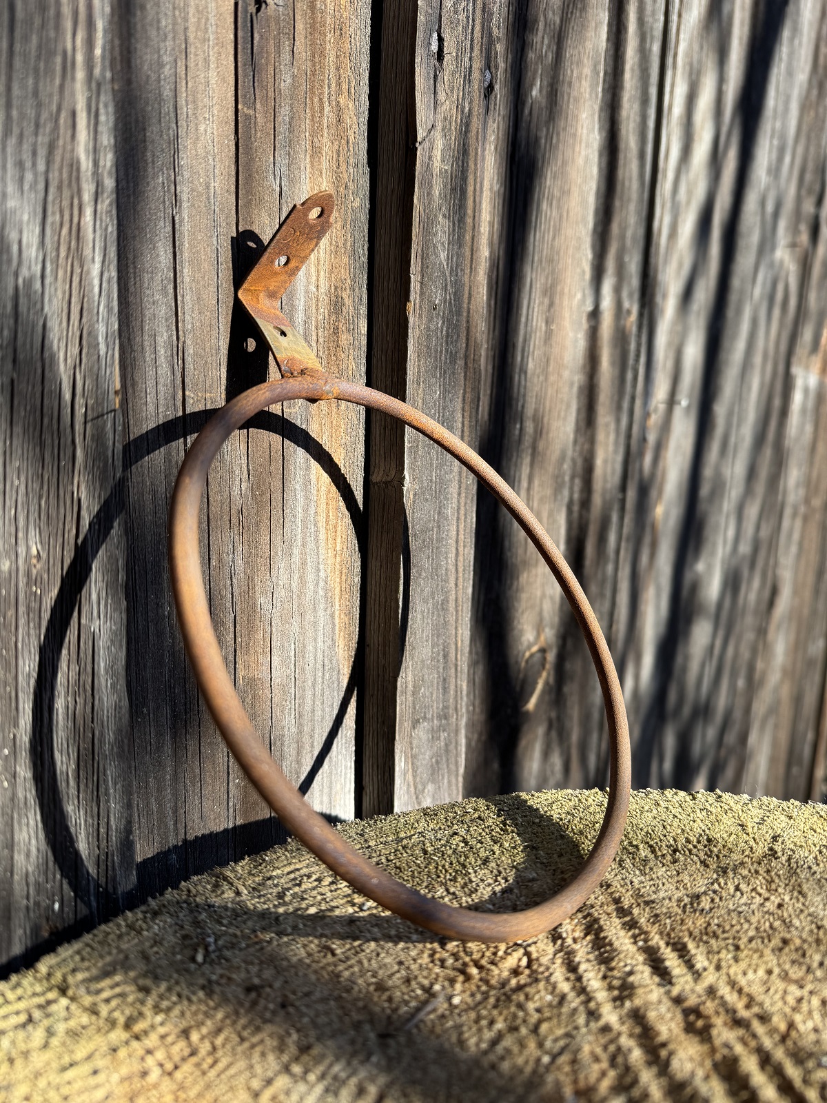 Edelrost Wandhalter Ring groß für Blumentöpfe - Durchmesser 15 cm