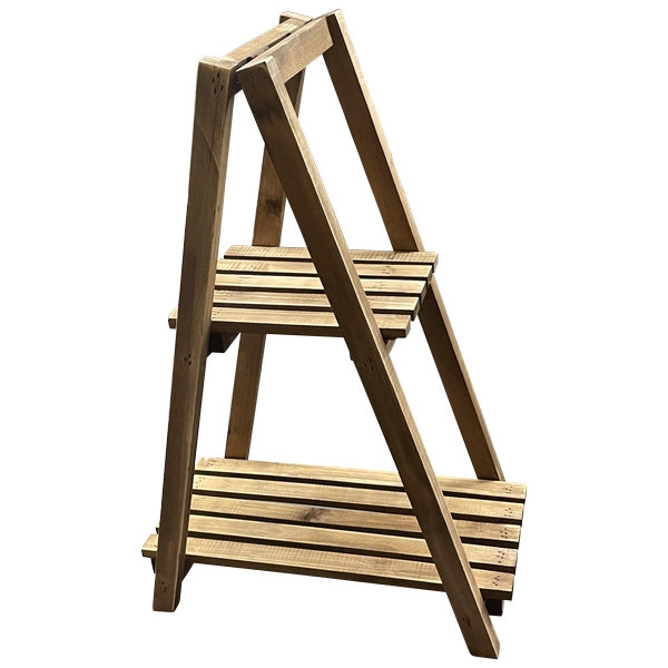 Holz Blumentreppe klein mit 2 Ablageböden - Höhe ca. 68 cm
