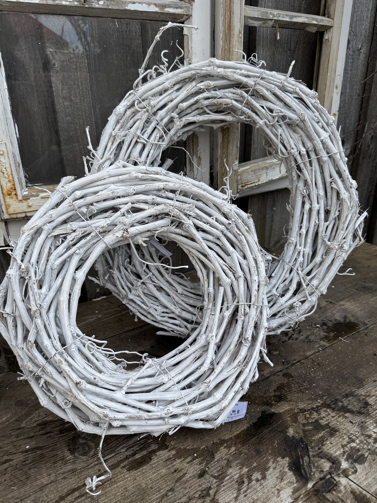 Kranz Rebe weiß gekalkt klein - Durchmesser 30 cm
