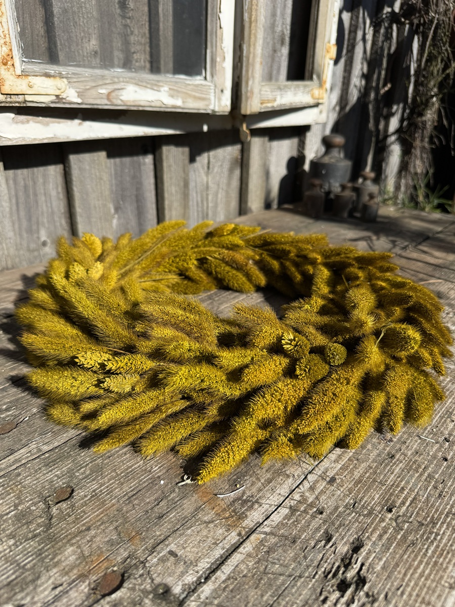 Kranz Setaria Grünton auf Strohrömer - Durchmesser ca. 40 cm