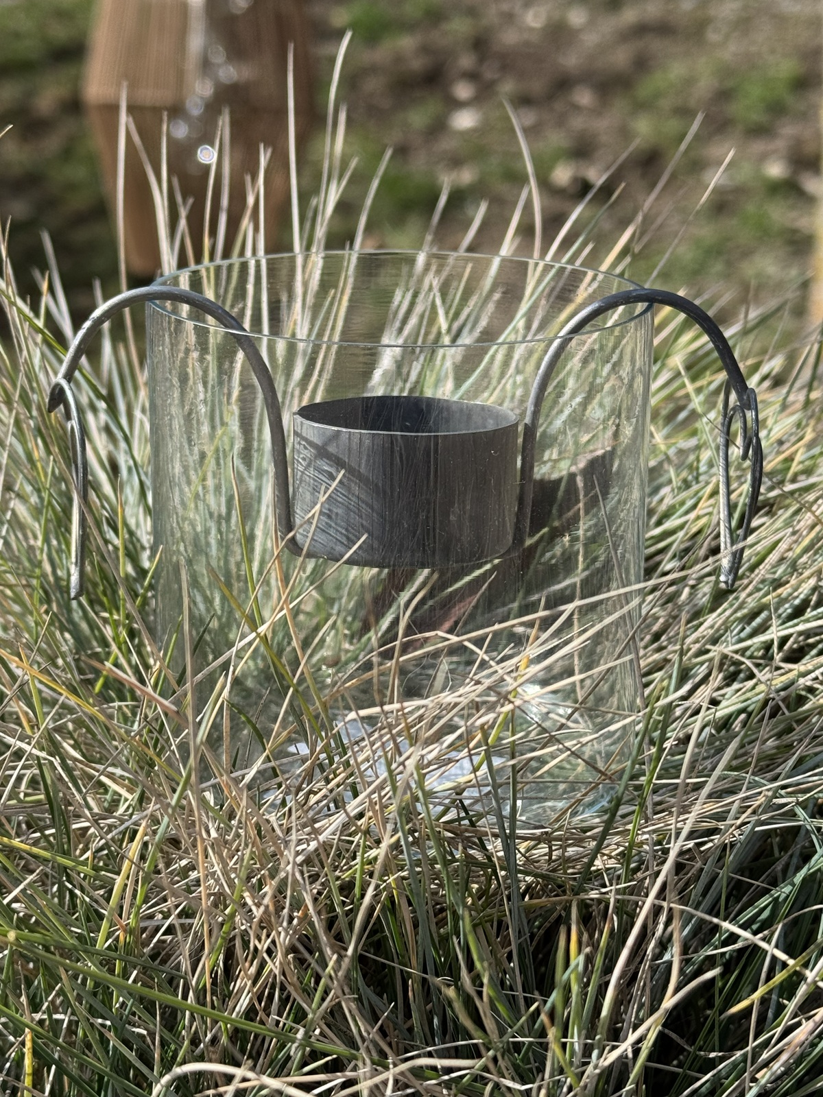 Zink Teelichthalter mit Herz zum Einhängen in Gläser - Länge 13 cm