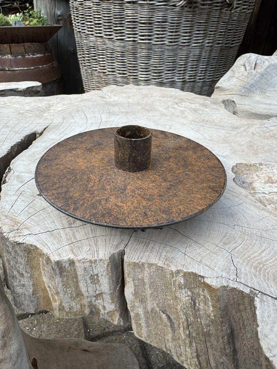 Kerzenhalter Rostoptik beidseitig verwendbar – Ø ca. 10,5 cm