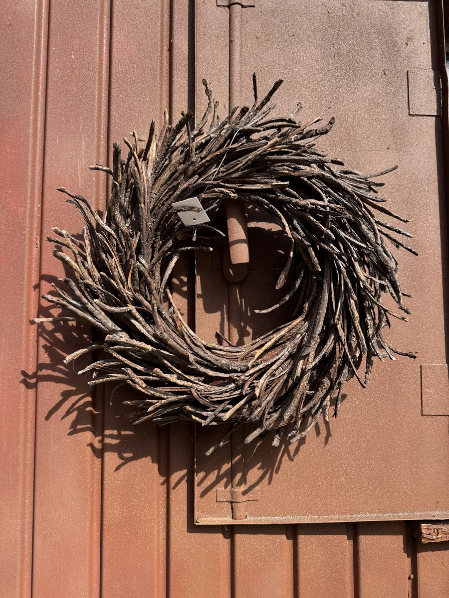 Rattan Naturkranz Daina struppige Form dunkelbraun - Durchmesser ca. 38 cm