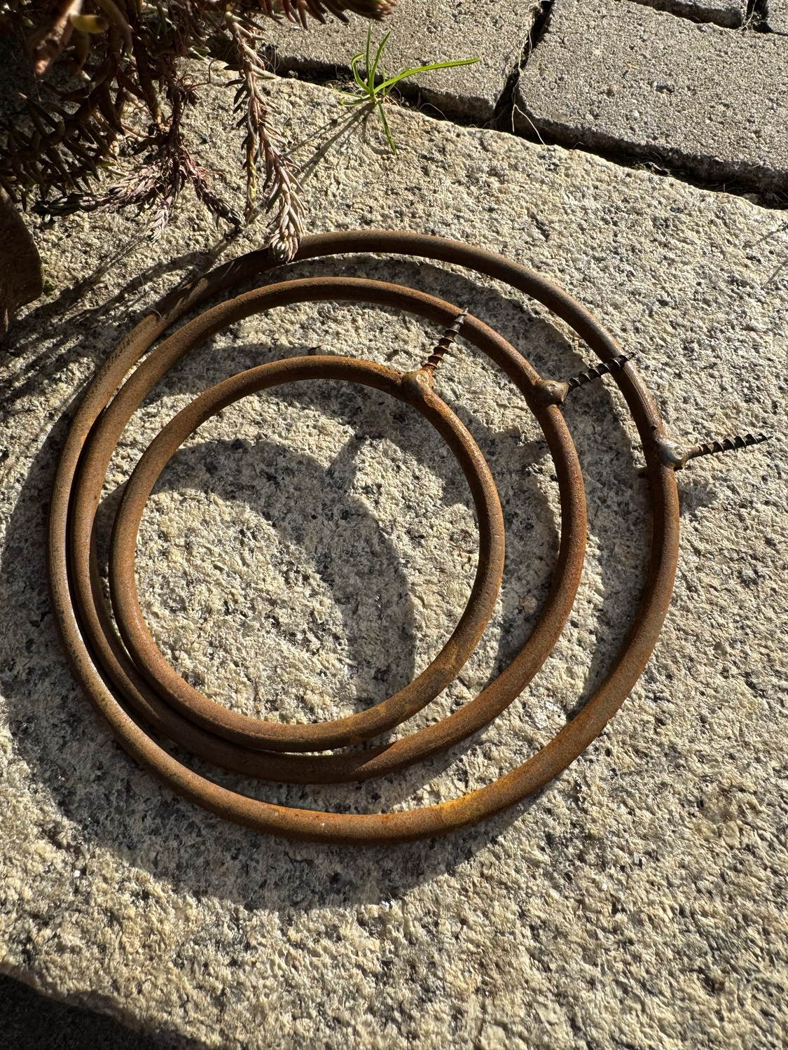 Edelrost Topfhalter Ring mit Schraube - Durchmesser 15 cm
