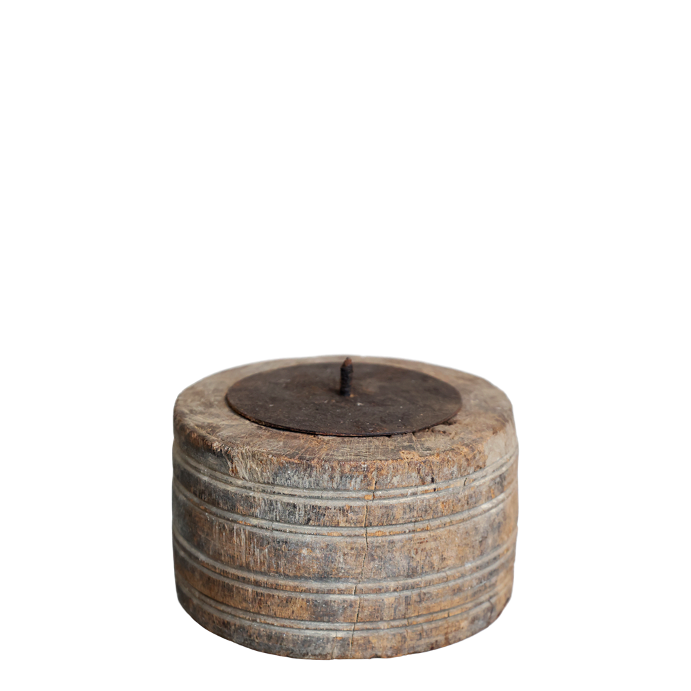 Altholz Kerzenständer für Stumpenkerzen - Höhe ca. 9 cm