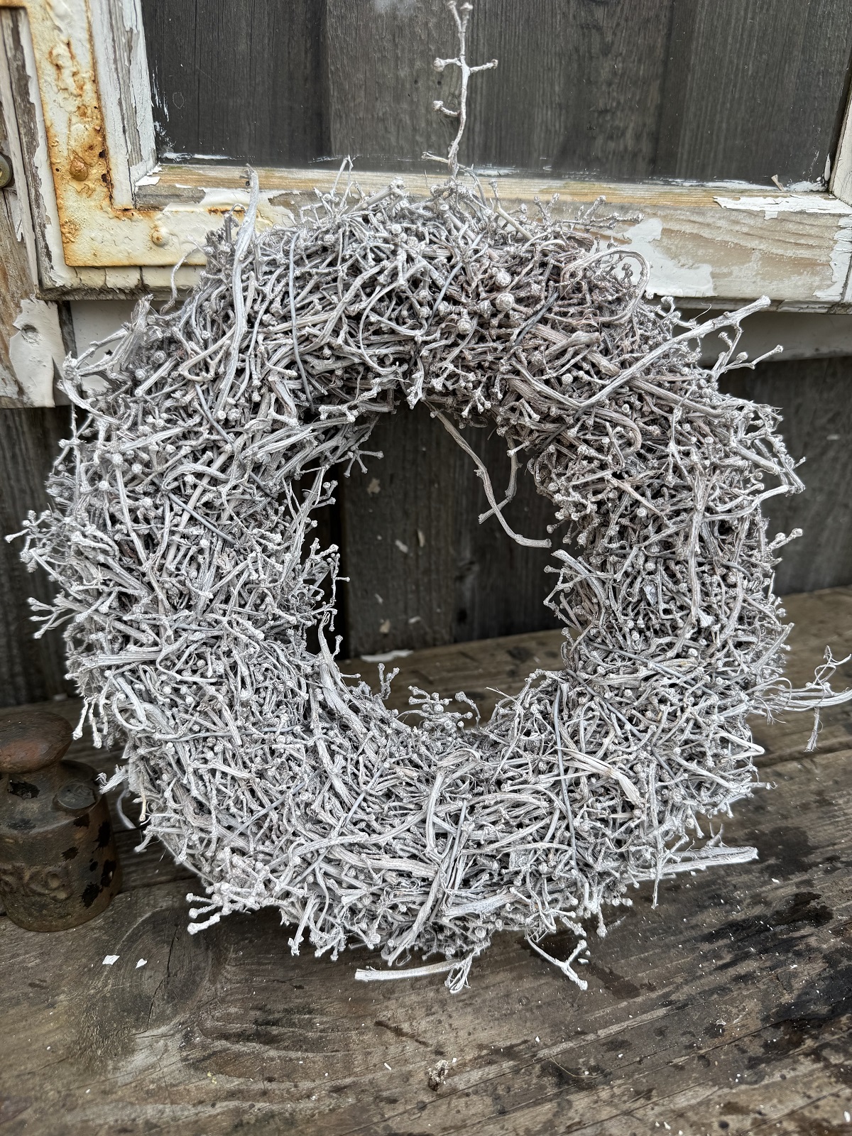Natur Kranz Rebenstiele groß weiß - Durchmesser 30 cm