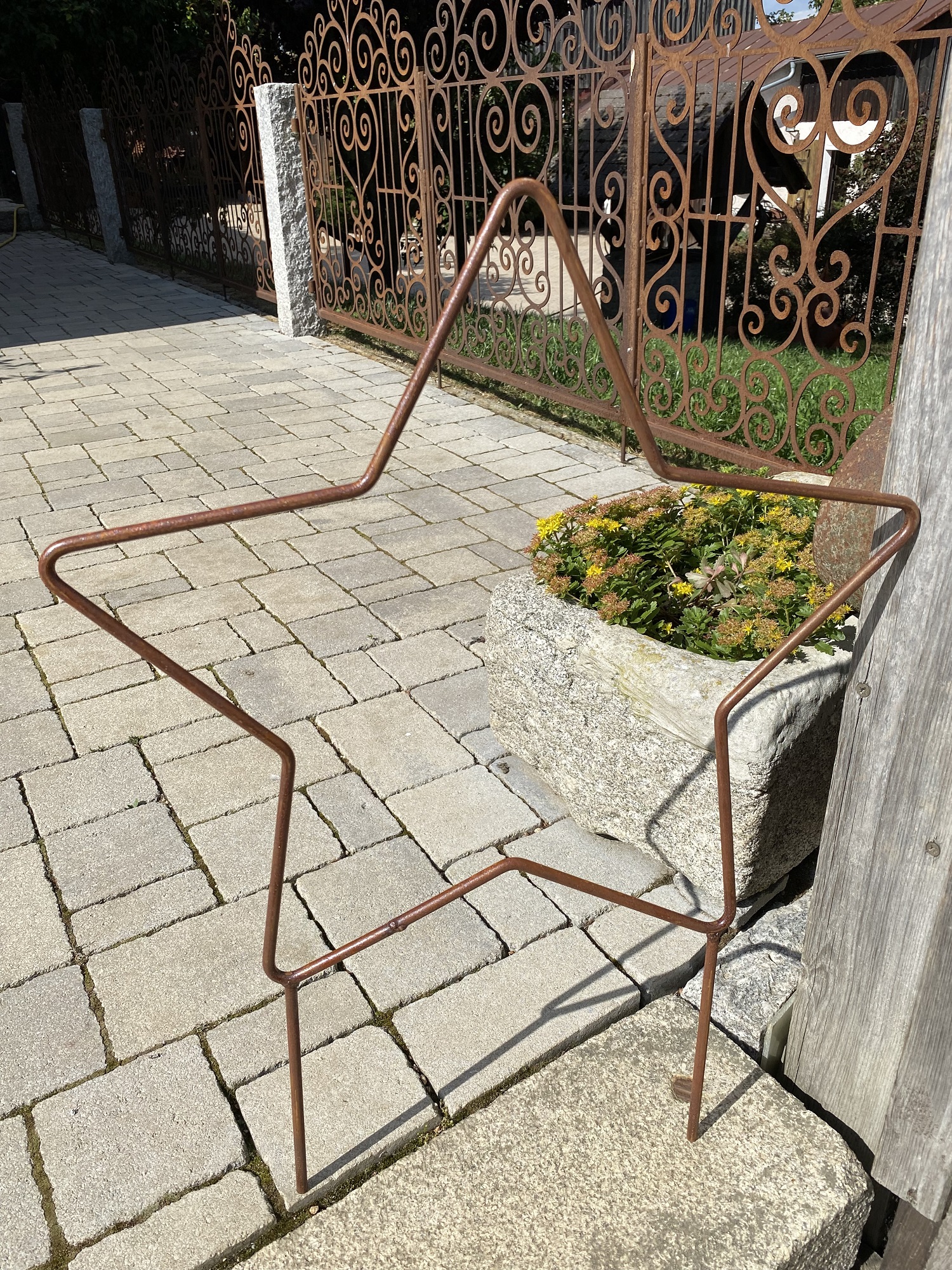 Edelrost Stern zum Stecken offene Form - Höhe 50 cm