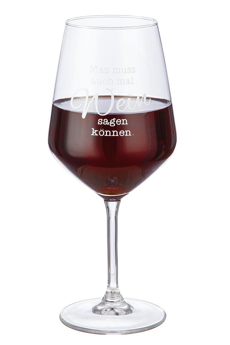 Weinglas mit Spruch - Wein sagen können