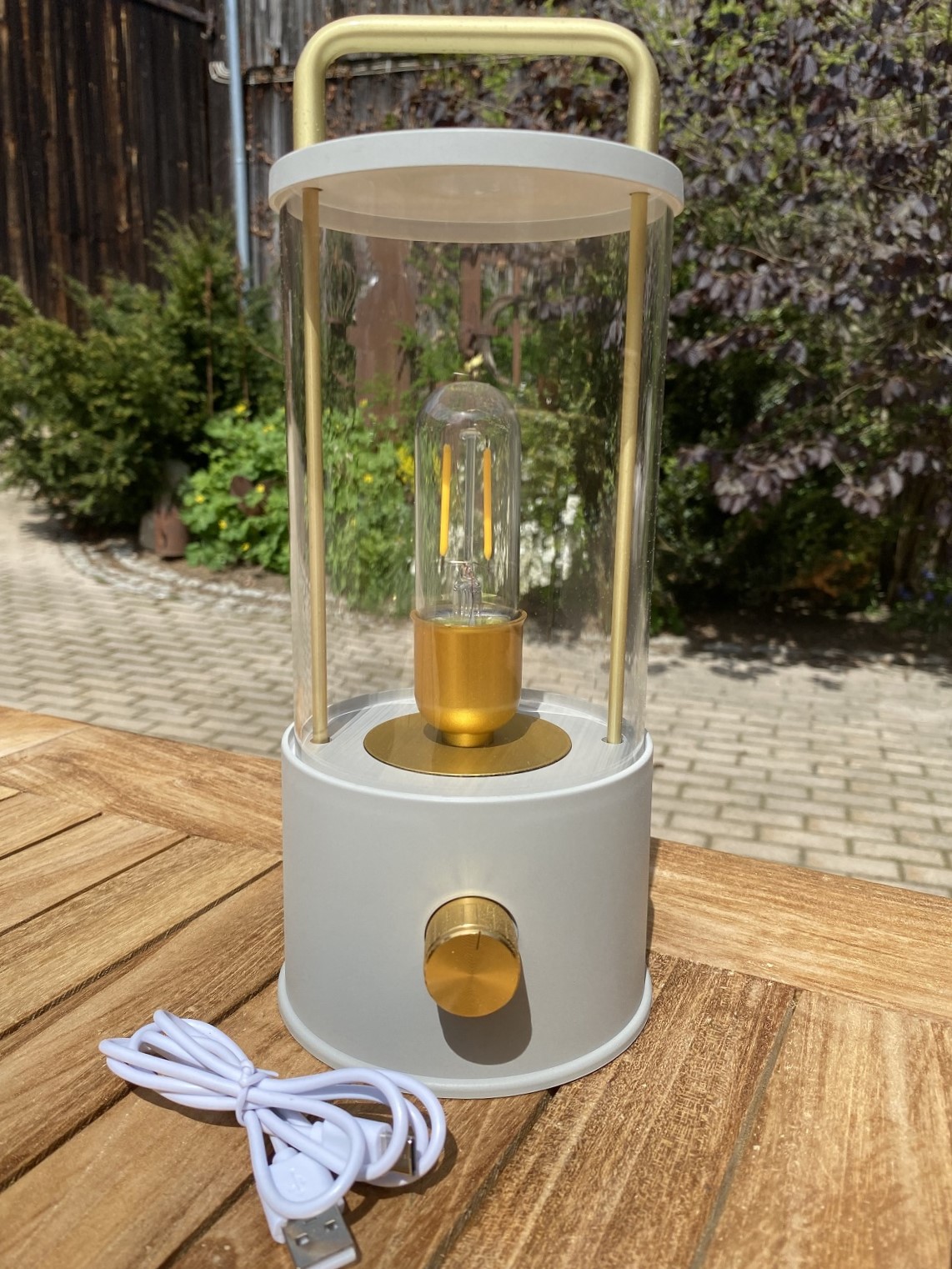 Outdoor Laterne groß grau mit Dimmer - Höhe 34 cm | 634030grau