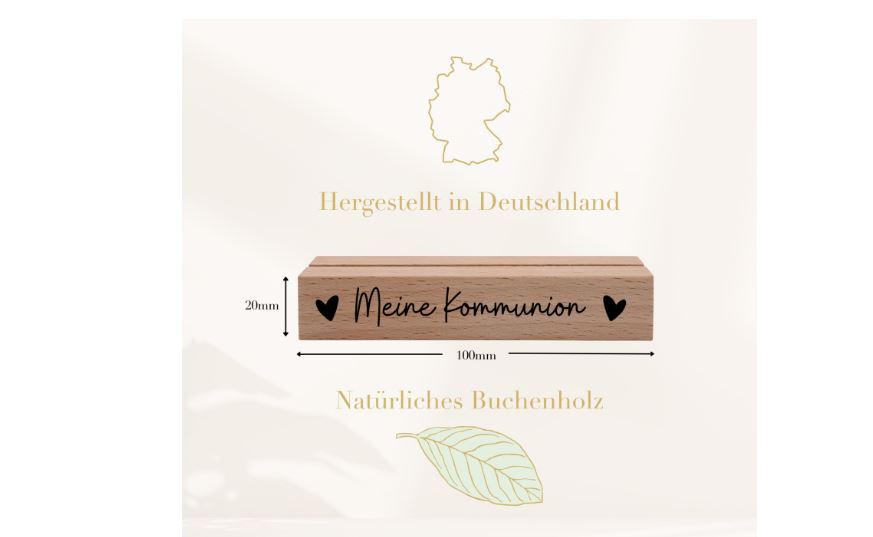 Kartenhalter Meine Kommunion - 10 cm