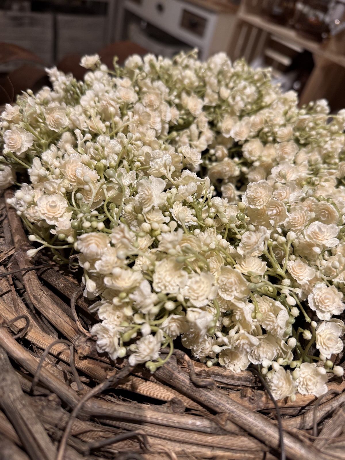 Schleierkraut (Gypsophila) Kranz cremefarben - Durchmesser 30 cm