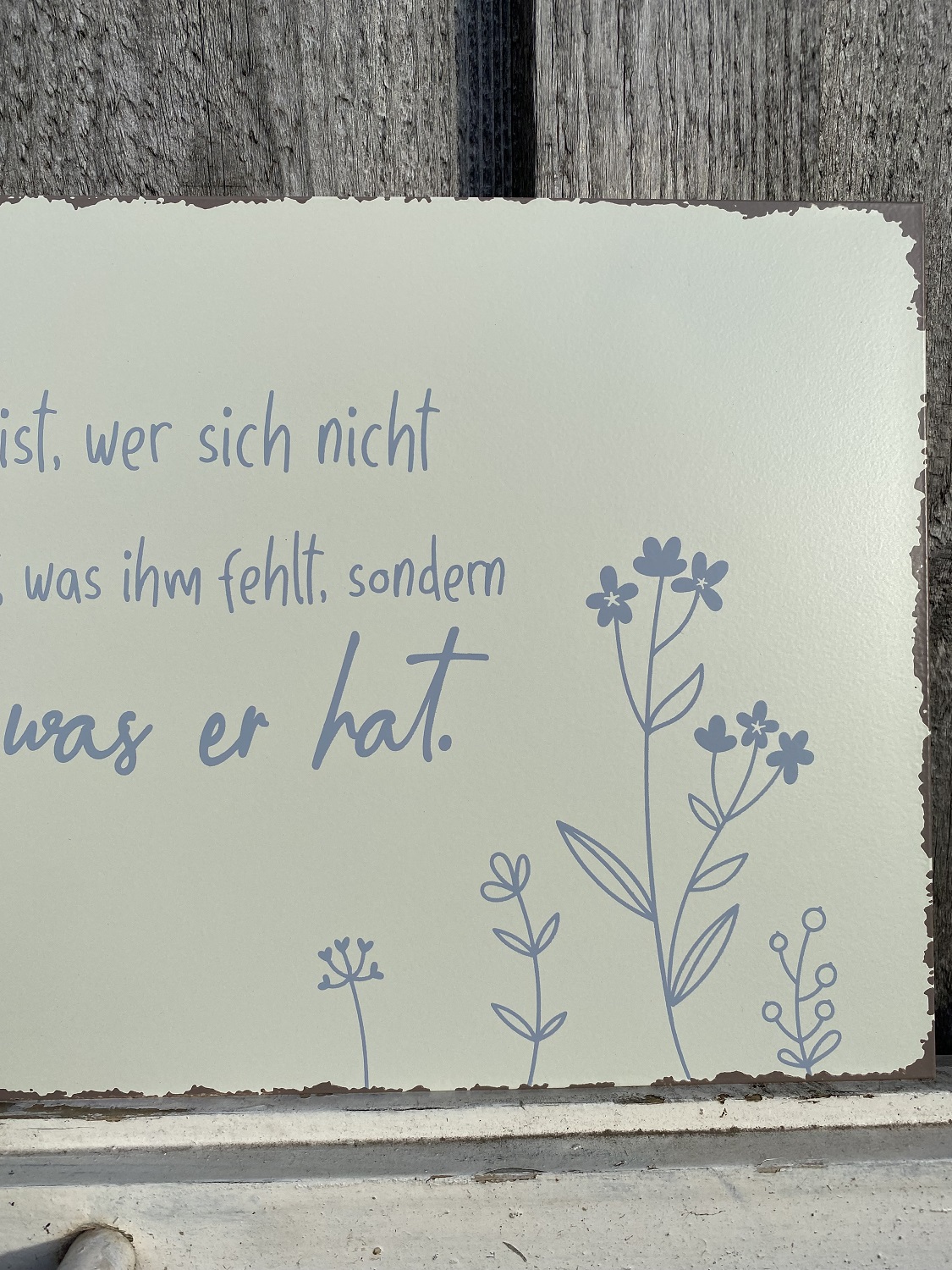Metall Schild Glücklich ist, wer sich nicht darüber sorgt - 40 x 20 cm
