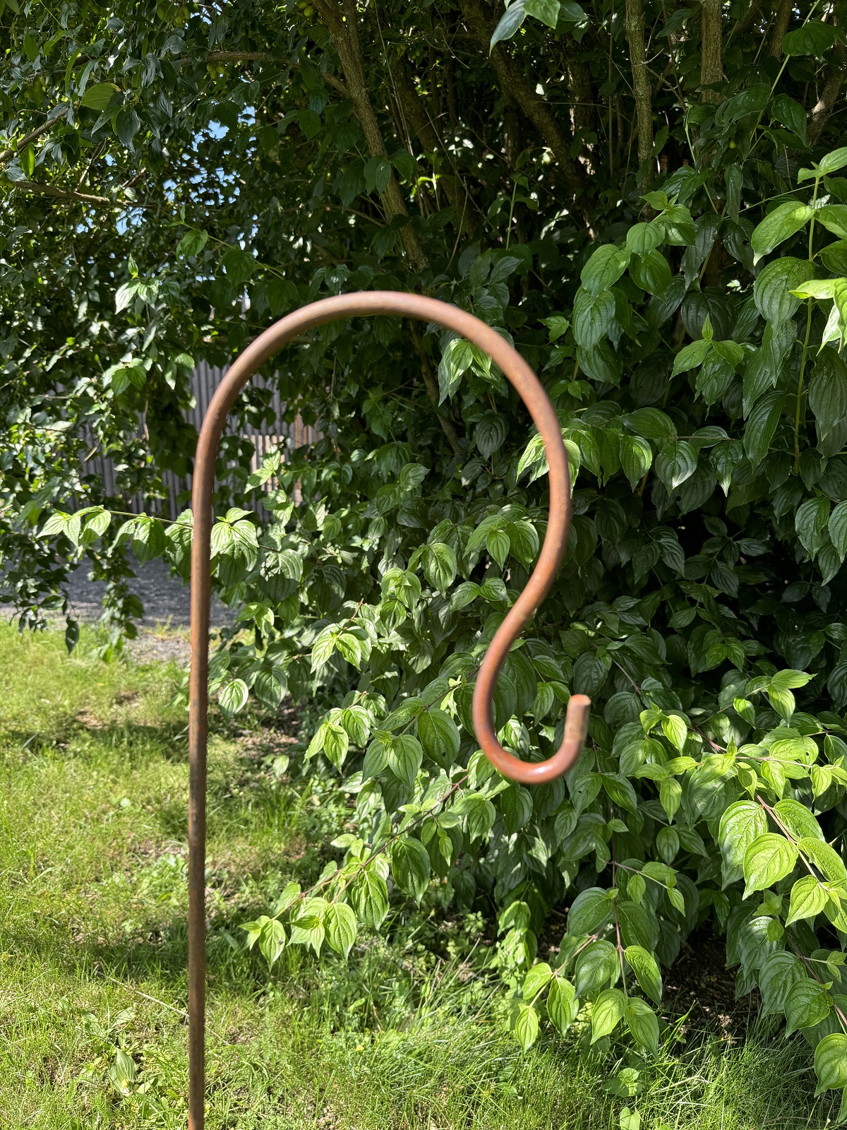 Edelrost Stab mit Haken (Tiefe 25 cm) - Höhe 110 cm