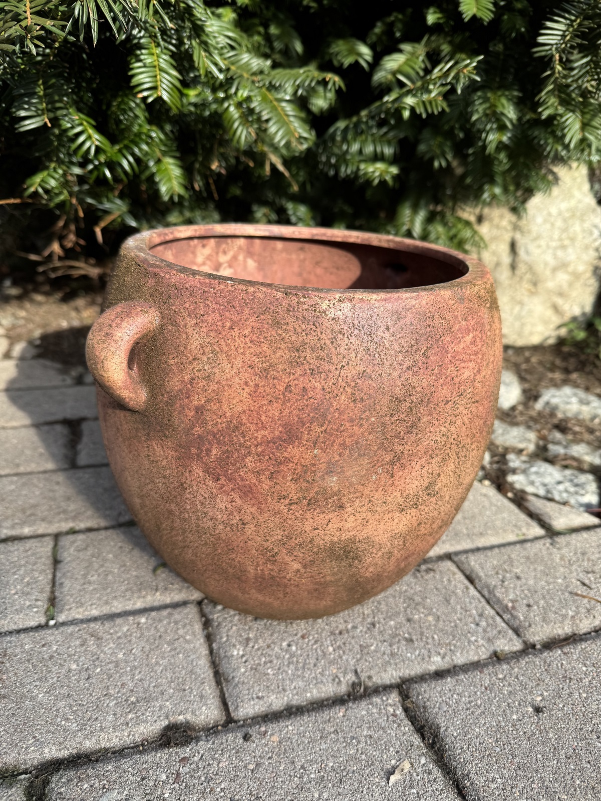 Terracotta Kübel Valo klein antikbraun  - Höhe 24 cm