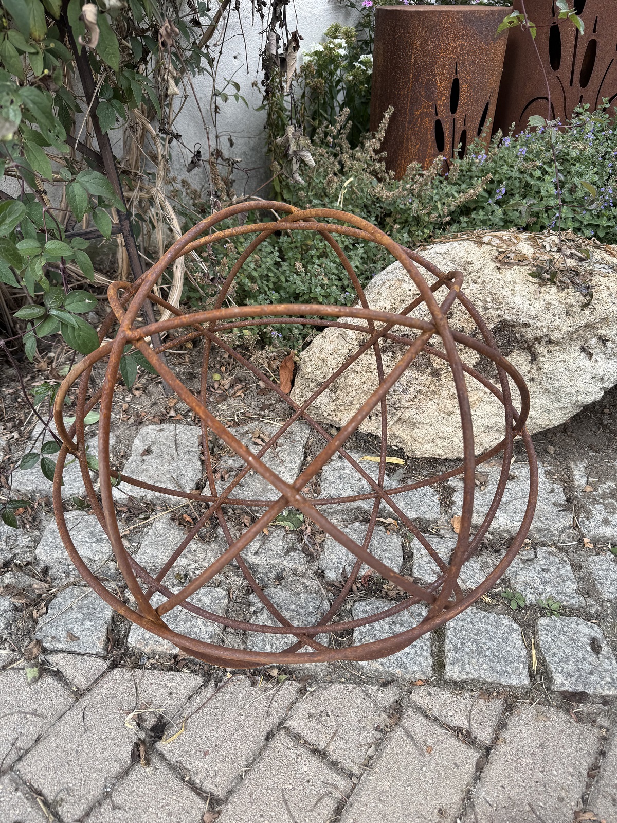 Edelrost Rundstab Kugel XL - Durchmesser 50 cm