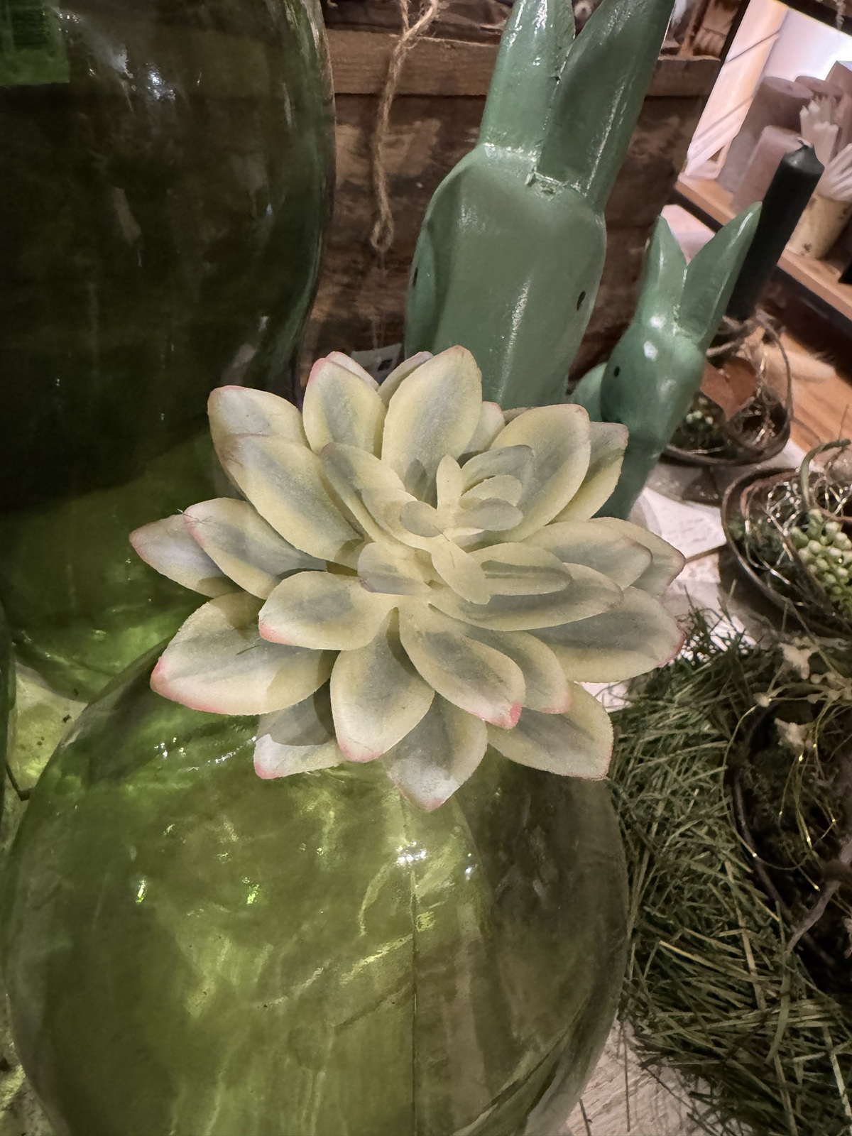 Kunstpflanze Echeveria grün- Durchmesser ca. 10 cm