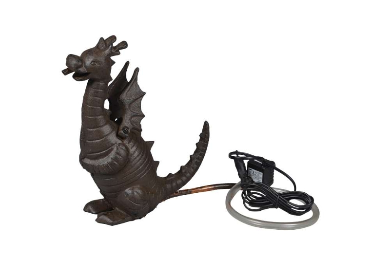 Wasserspeier Drache Fuchur inkl. Pumpe - Höhe 26 cm