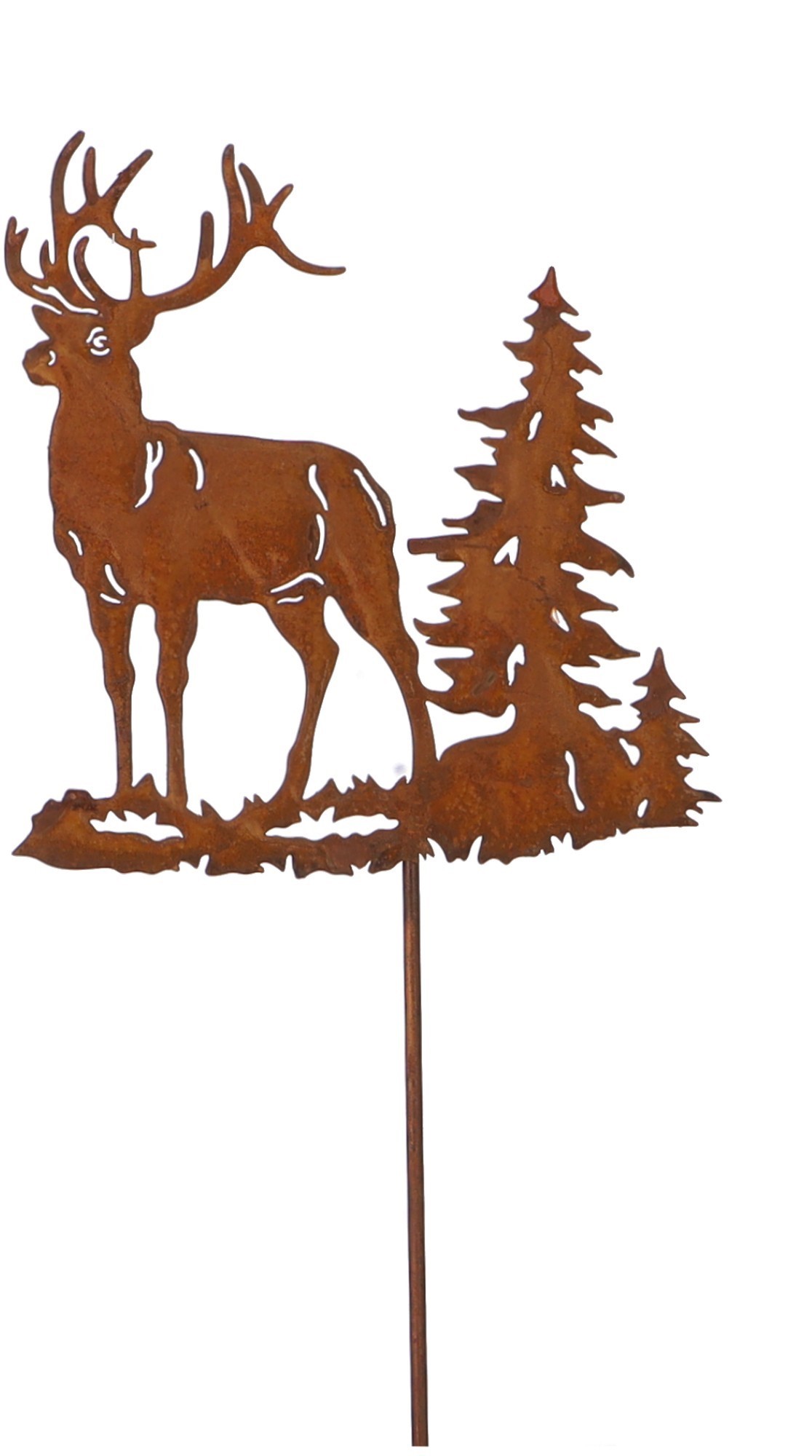 Naturrost Mini Hirsch mit Tanne auf Stab - Höhe 13 cm + Stab