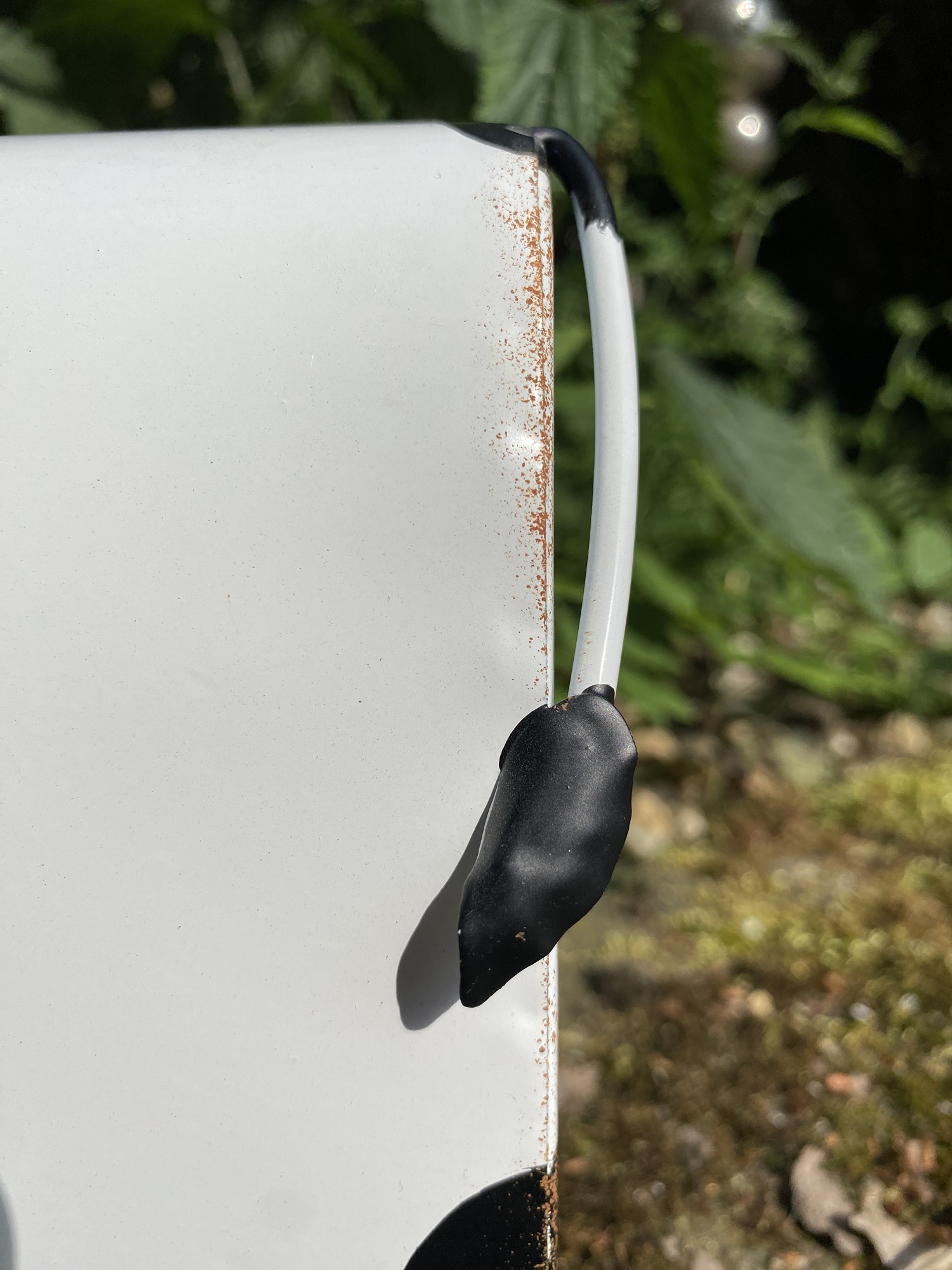 Metall Zaunhocker eckig Kuh Mutelli - Höhe 21,5 cm