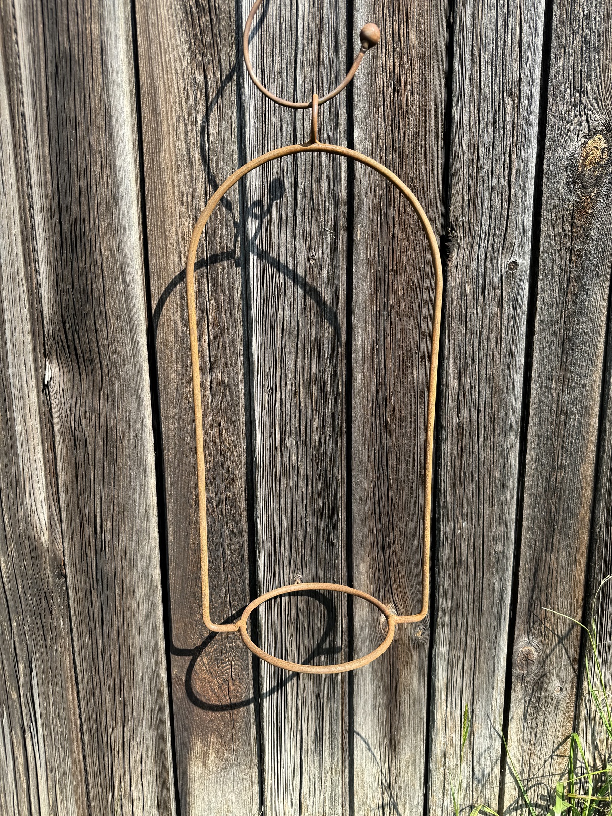 Edelrost Topfhalter klein zum Hängen - Höhe 39 cm