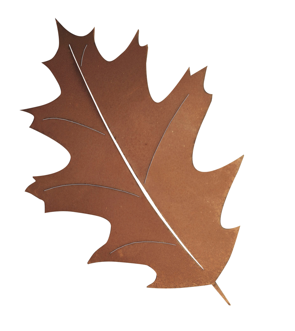 Edelrost Deko Blatt Roteiche spitz - Höhe 16 cm