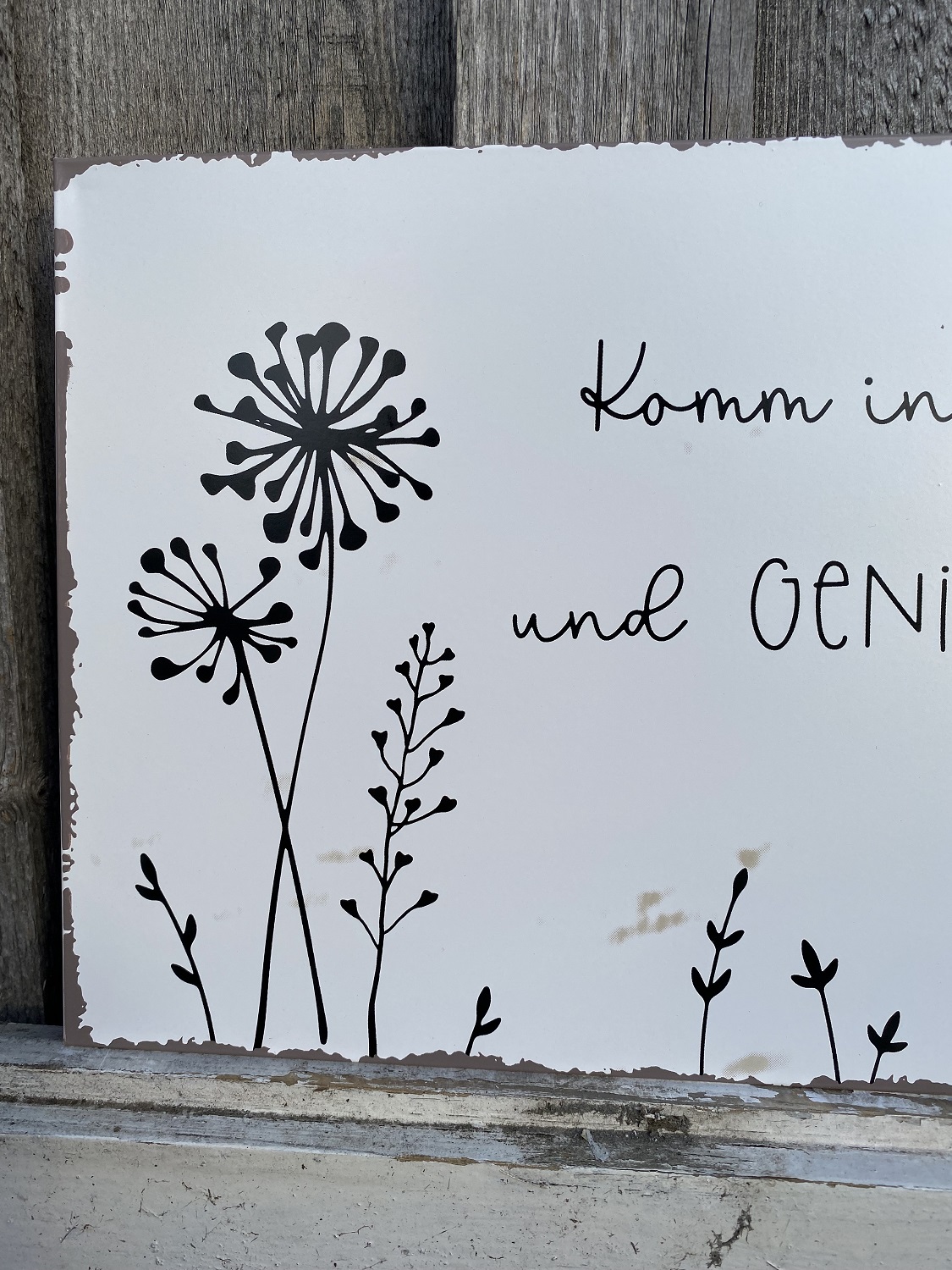 Metall Schild Komm in meinen Garten - 40 x 20 cm