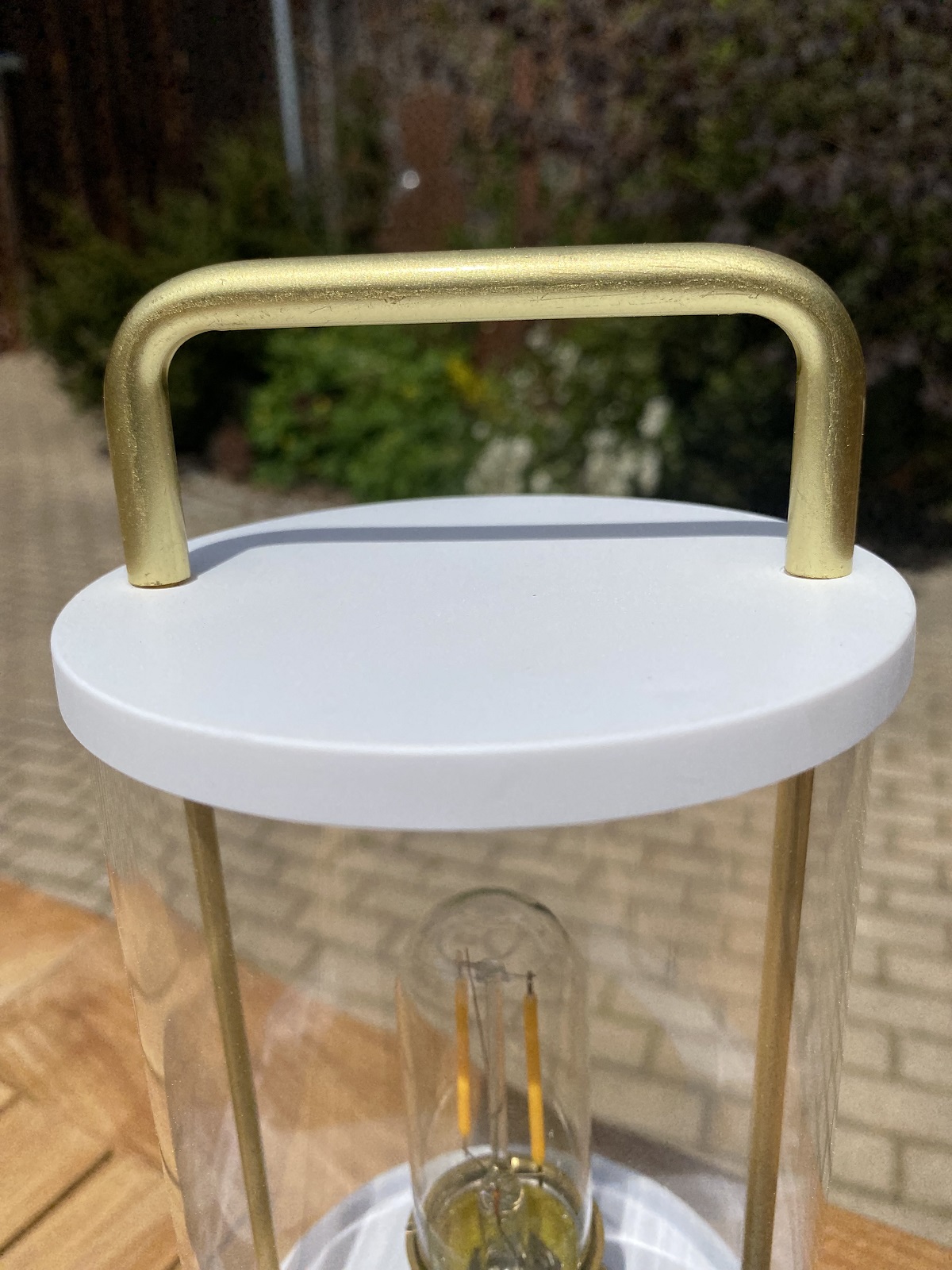 Outdoor Laterne groß weiß mit Dimmer - Höhe 34 cm