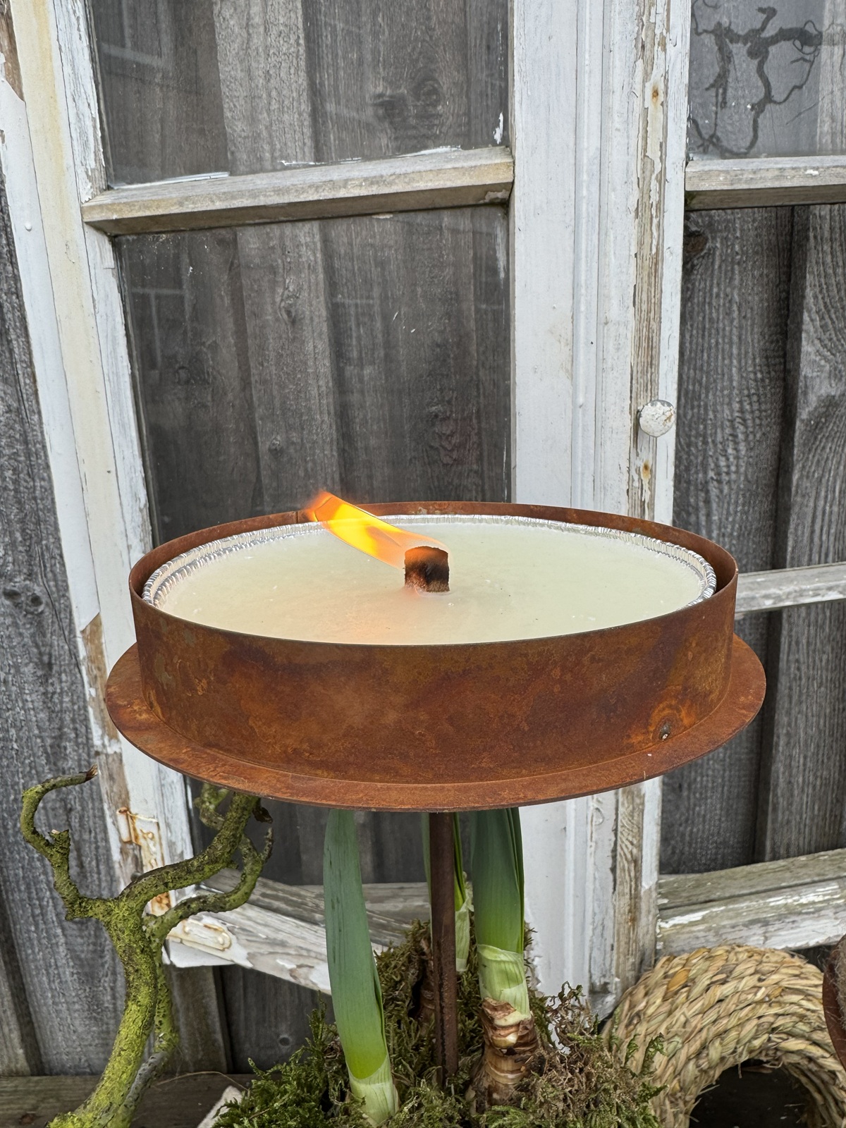 Flammschale aus Recyclingwachs - Durchmesser 16,5 cm