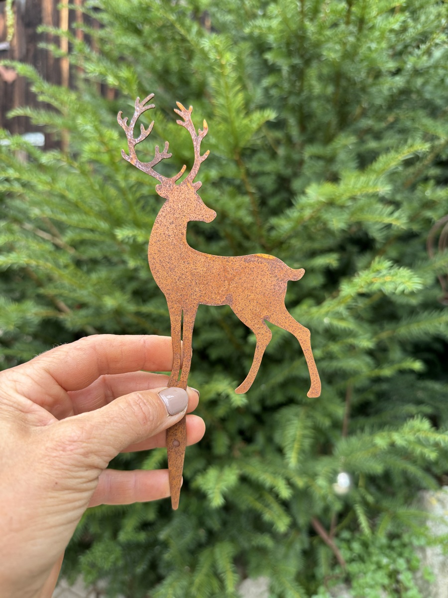 Edelrost Topfstecker Hirsch Luis - Höhe 20 cm