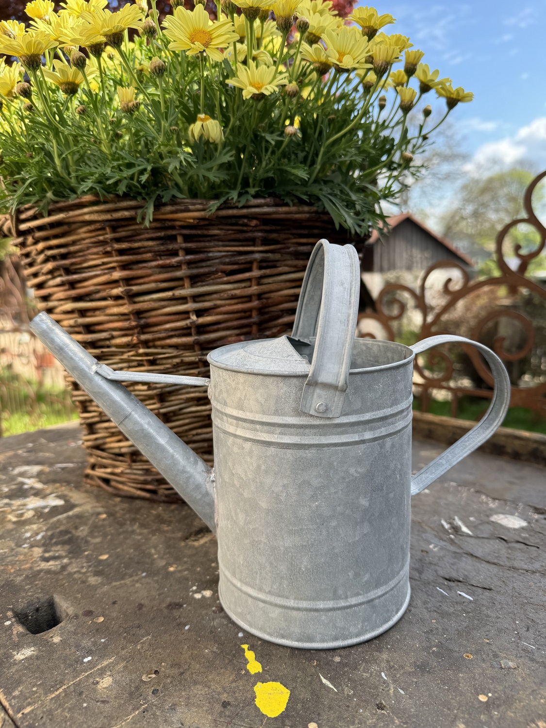 Zink Gießkanne klein 1,5 Liter - Höhe 17 cm