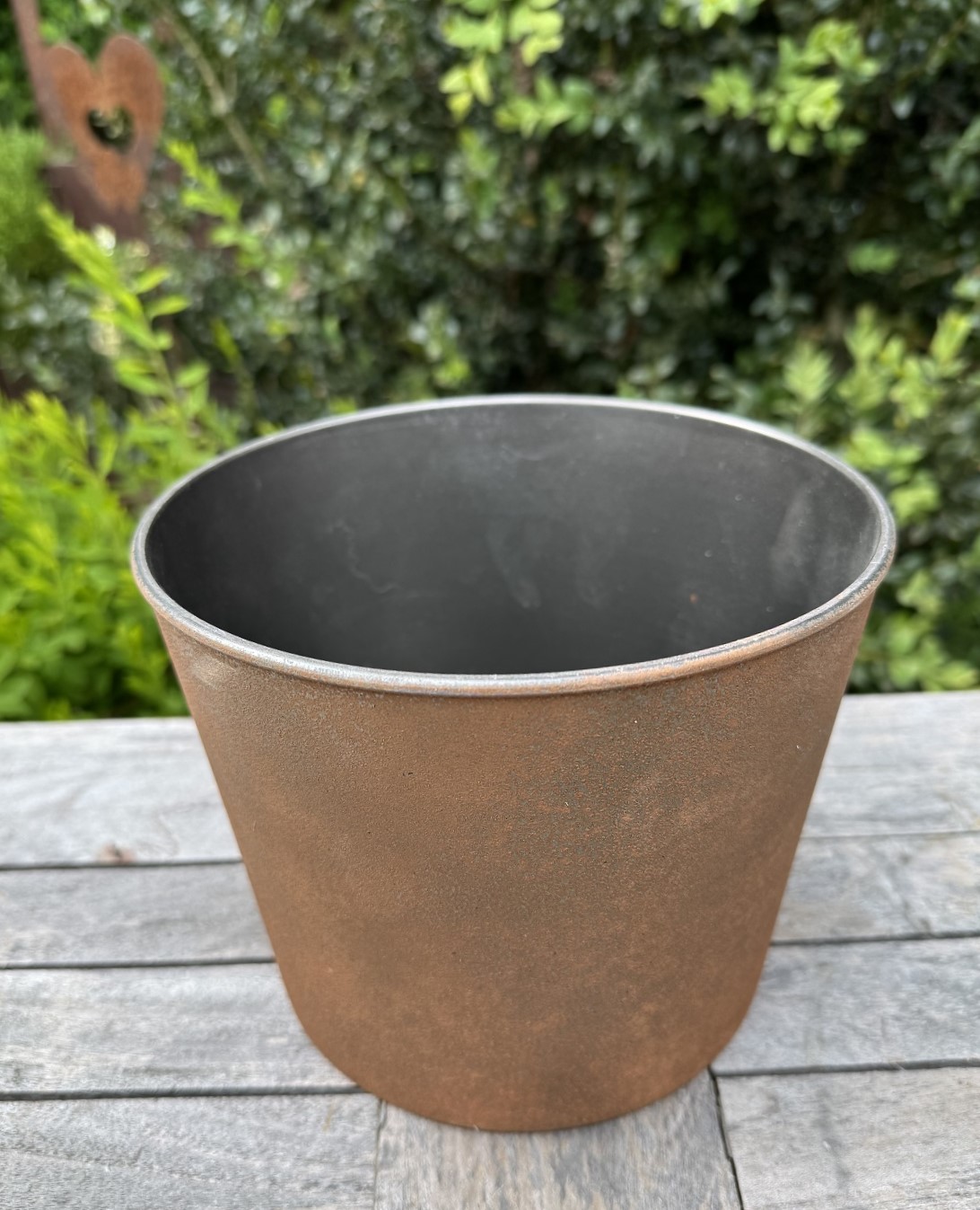 Kunststoff Kübel klein Rost Style - Höhe 14,5 cm