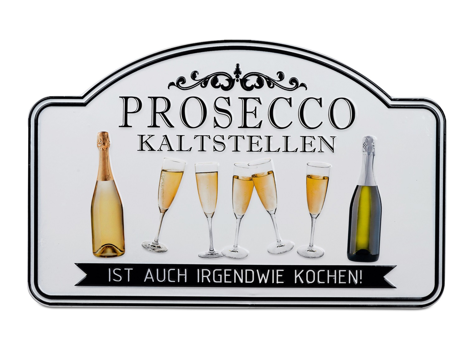 Metall Schild Prosecco mit Bildmotiv - 40 x 25 cm