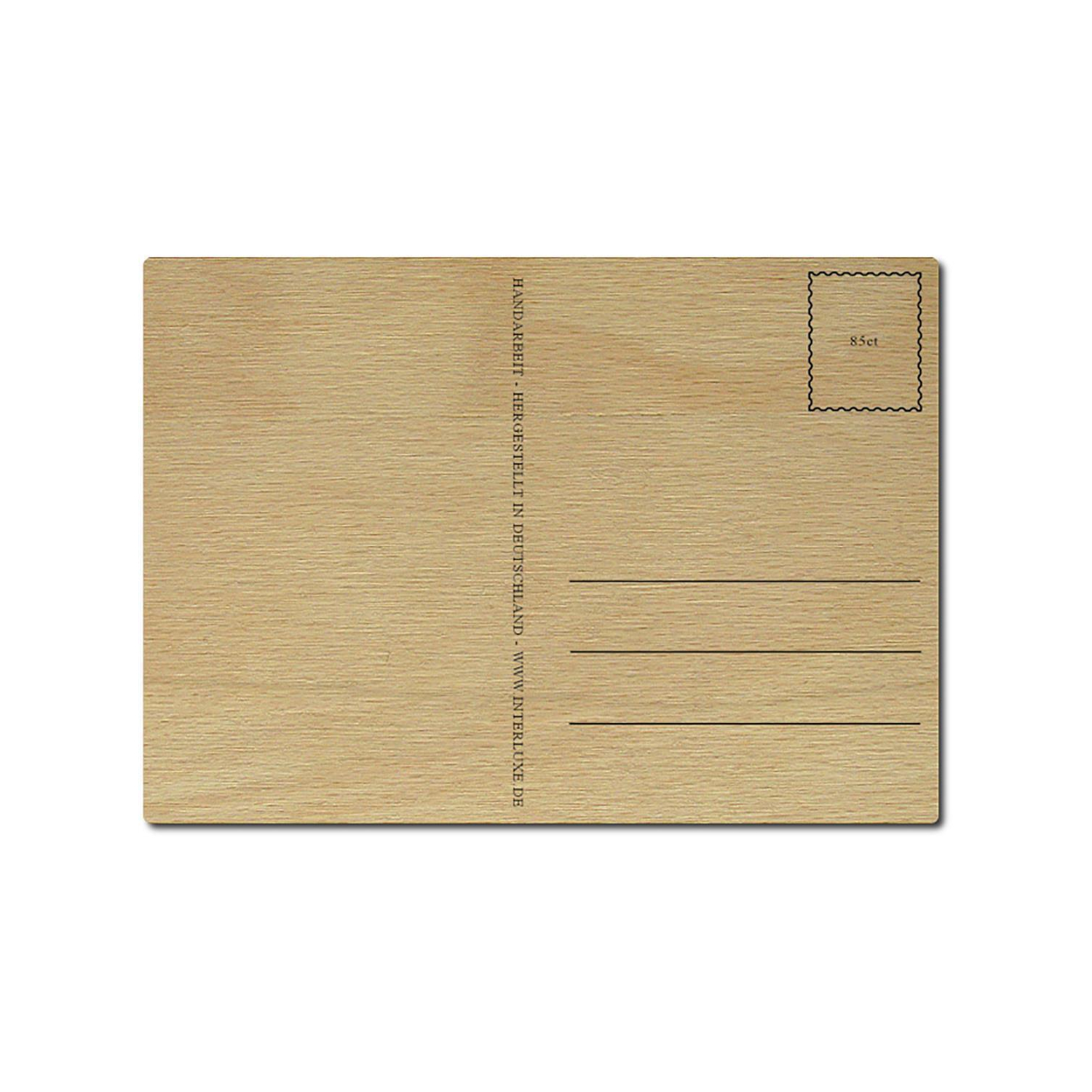 Postkarte Bärchenpflaster aus Holz - DIN A6