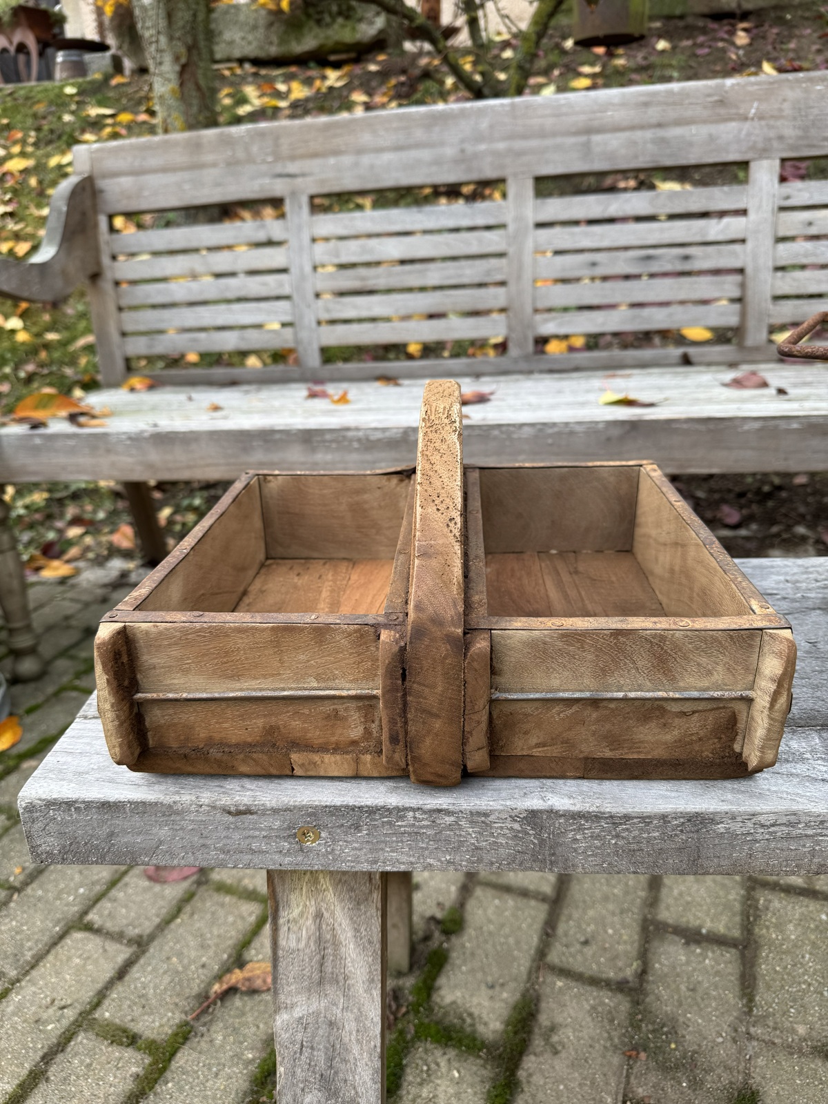Altholz Ziegelform doppelt mit Tragehenkel - 34 x 19 cm