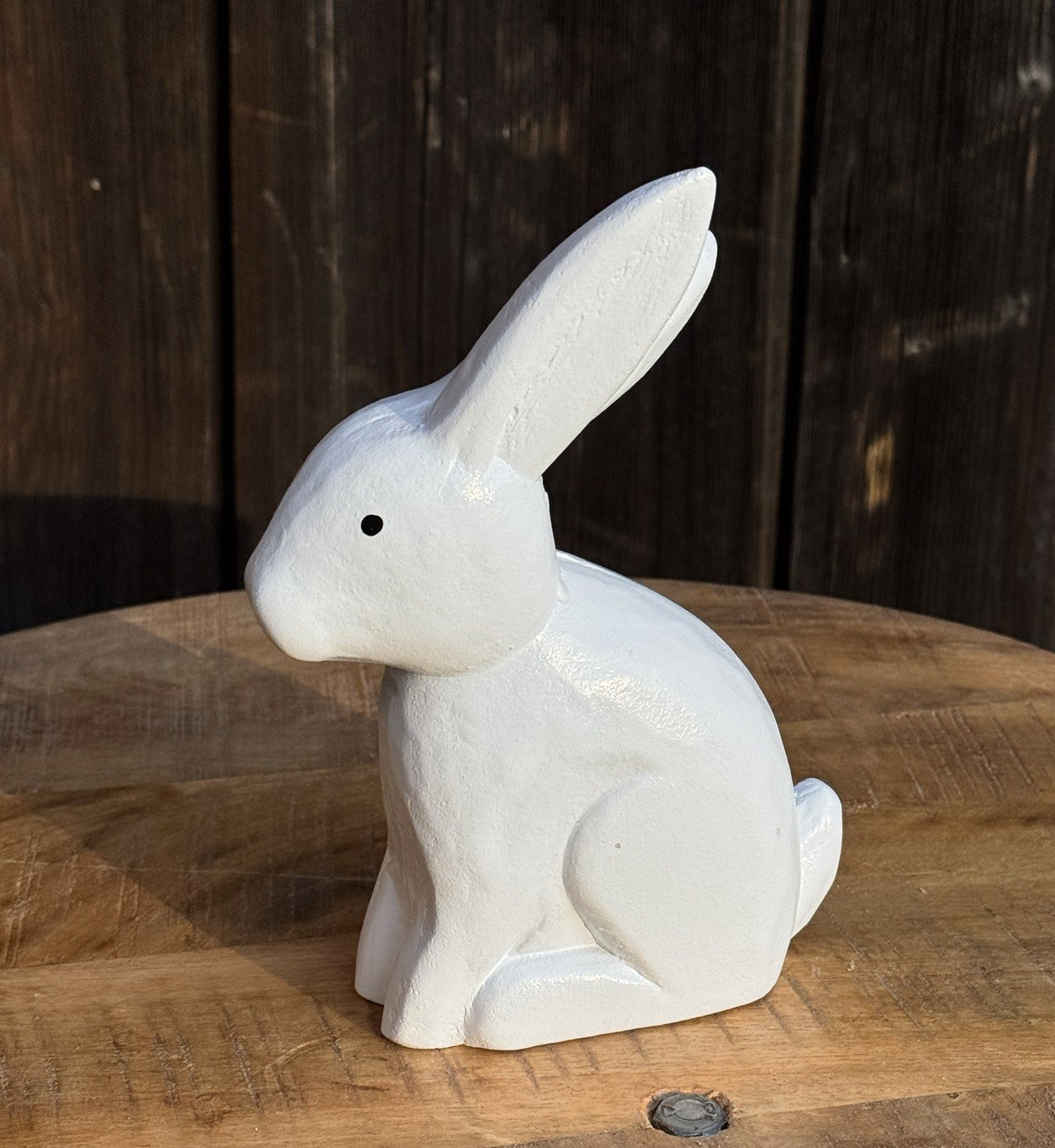 Holz Hase Rabbit weiß groß - Höhe 27 cm