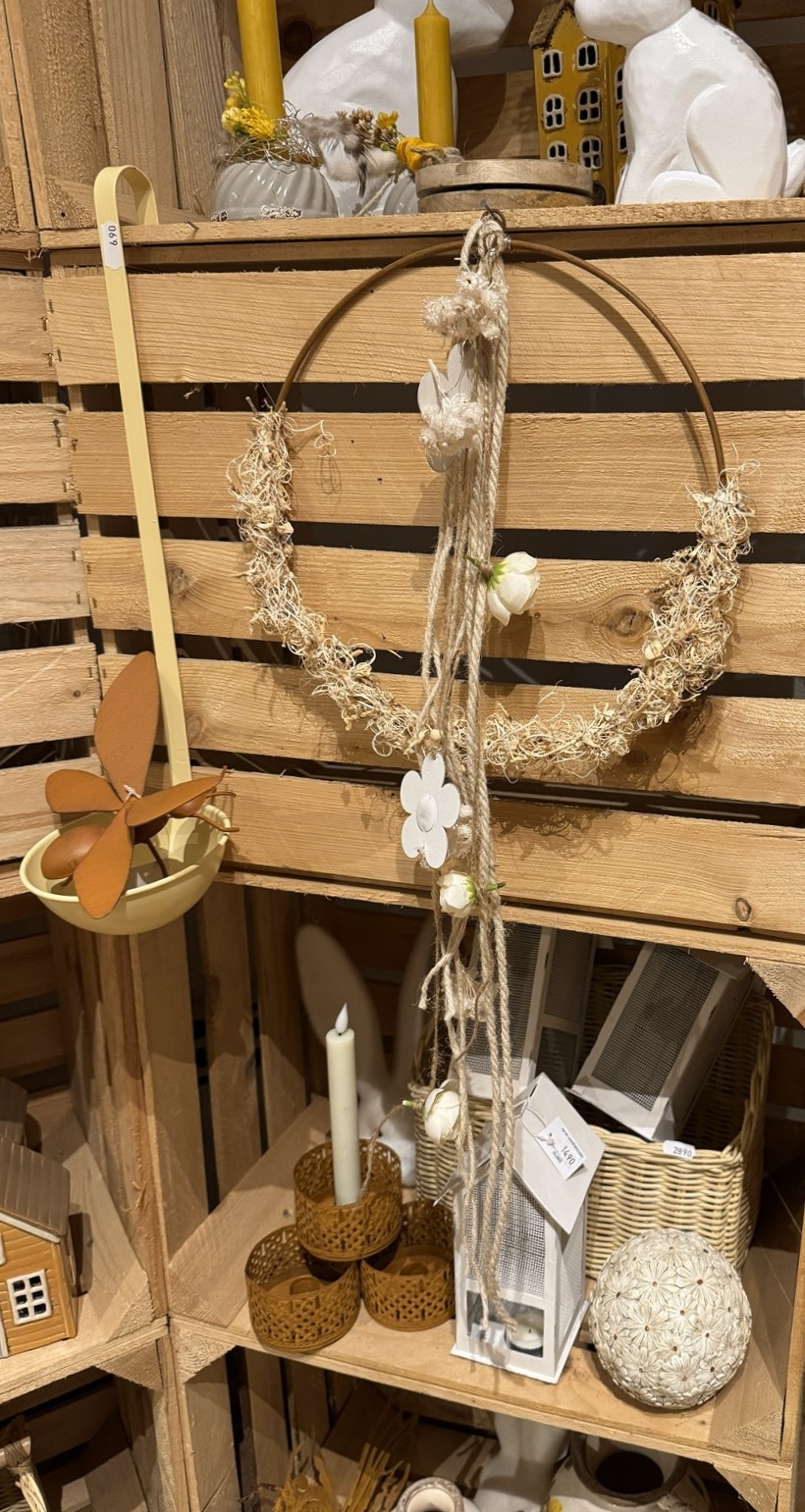 Metall Ring (5) mit Trockenblumen und Naturmaterialien - Durchmesser ca. 28 cm