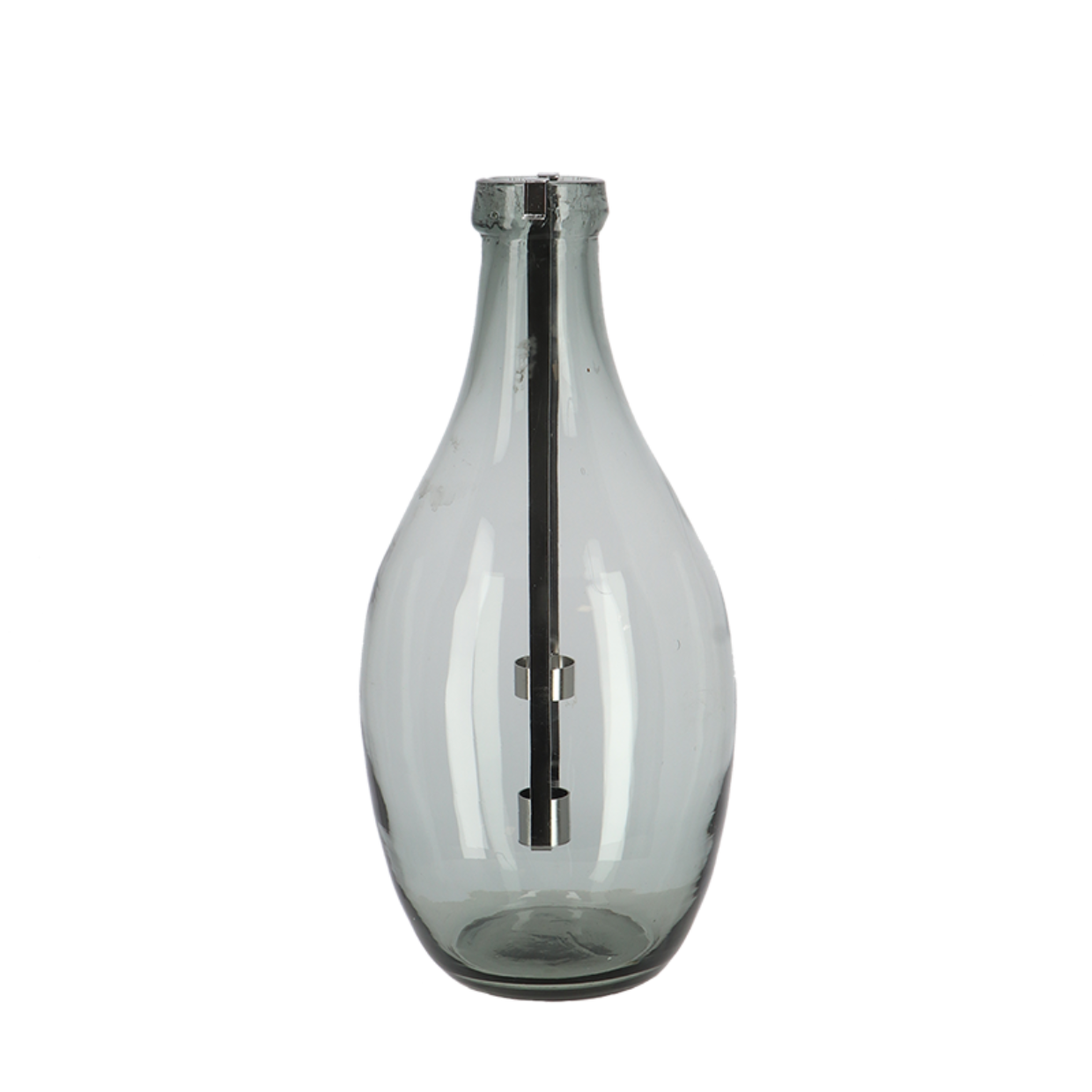 Glas Flaschenwindlicht mit integriertem Stabkerzenhalter - Höhe 38,5 cm