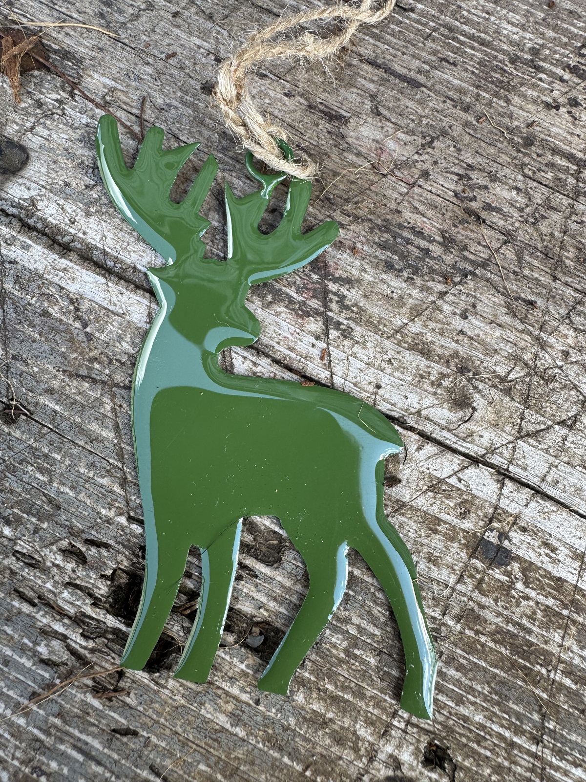 3tlg. Metall Rentier hellgrün/grün/dunkelgrün - Höhe 10 cm