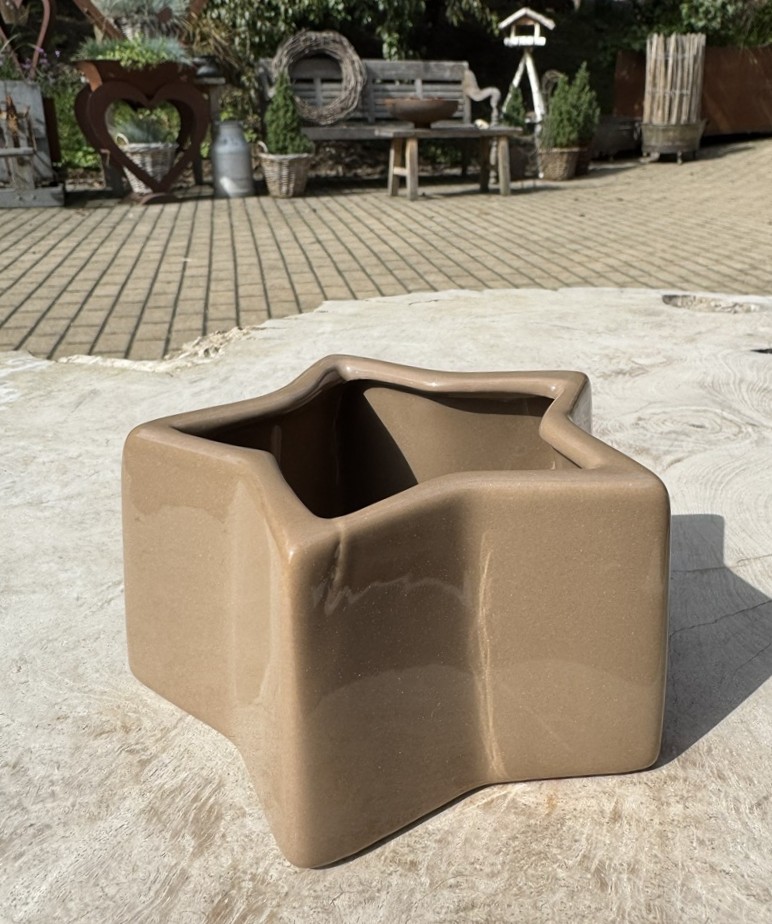 Keramik Schale Stern Braun - Durchmesser 12 cm