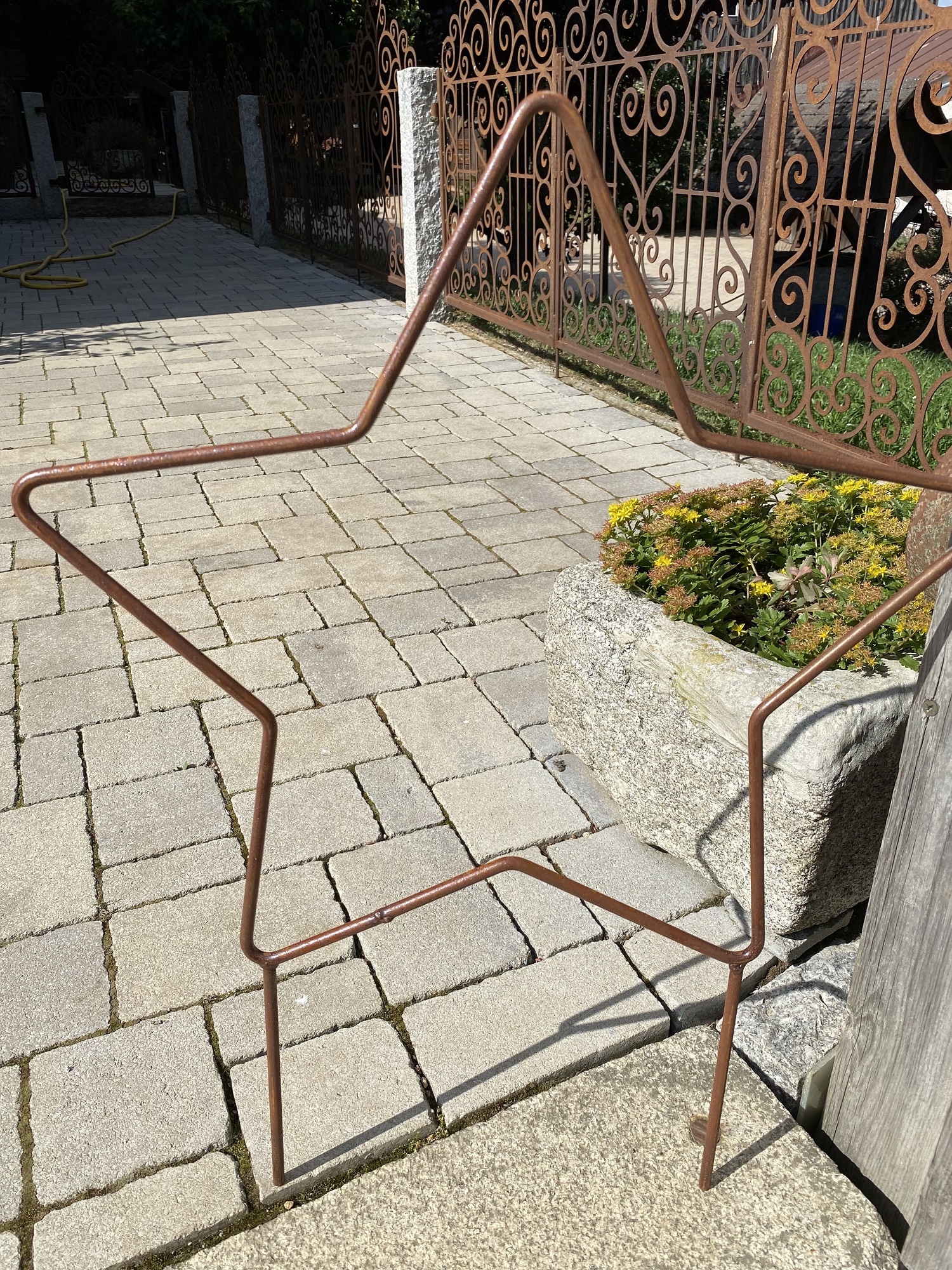 Edelrost Stern zum Stecken offene Form - Höhe 50 cm