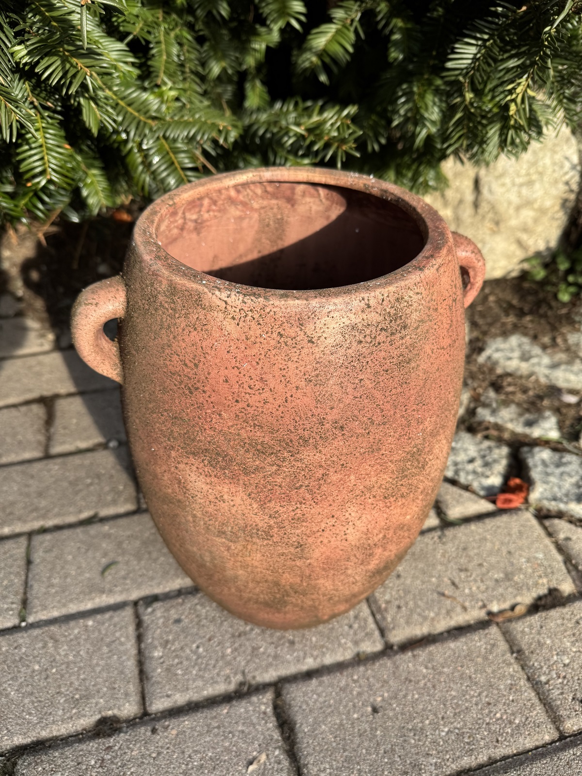 Terracotta Kübel Valo groß antikbraun  - Höhe 35 cm